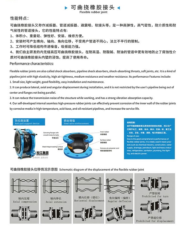 【丁腈橡胶】球墨法兰耐油橡胶接头 【丁腈橡胶】球墨法兰耐油橡胶接头